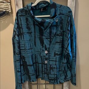 Fenini Teal and Black Women's Blazer